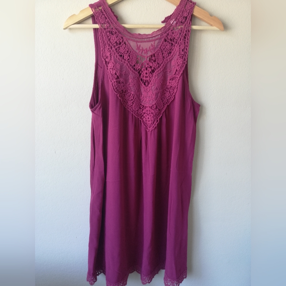 Very Pretty Raspberry Xhilaration Lace Summer Sleeveless Mini Dress